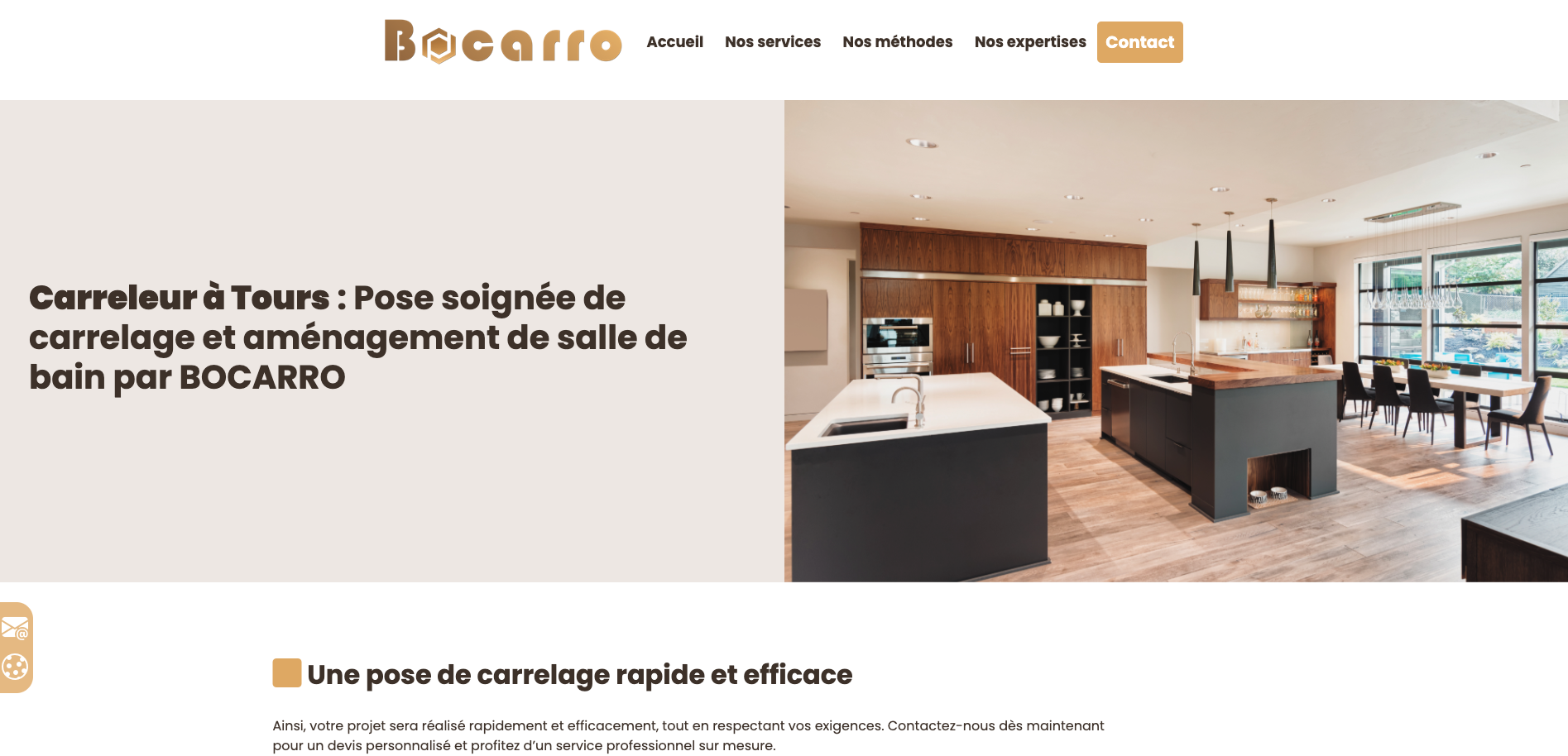 Site web Bocarro, artisan carreleur à Tours